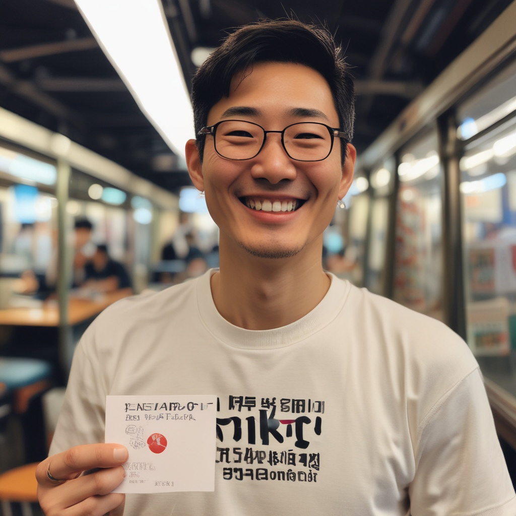 Nobie Okubo smiling with a message about thinking of Japan's future together